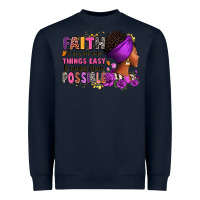 Navy Faith it does not make things easy Heavyweight Sweatshirt - RanaPortraitStore
