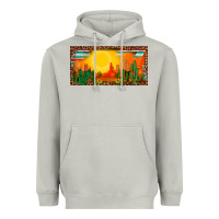 Moon Dust western  sunset cactus leopard serape   license plate template Heavyweight Hoodie - BarkalooDesign