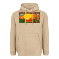 Mushroom western  sunset cactus leopard serape   license plate template Heavyweight Hoodie - BarkalooDesign