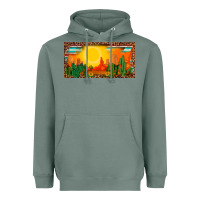 Sage western  sunset cactus leopard serape   license plate template Heavyweight Hoodie - BarkalooDesign