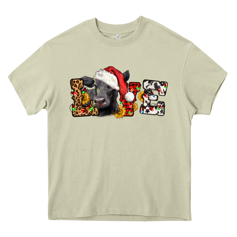 Love Christmas Black Angus Heavy Core Tee by LillyAllenDesigns | Teevron