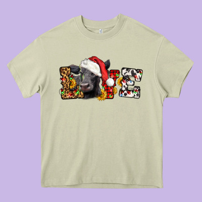 Love Christmas Black Angus Heavy Core Tee Designed By Lillyallendesigns
