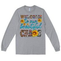 Heather Grey welcome to our beautiful chaos Long Sleeve Tee - HRA Design Shop