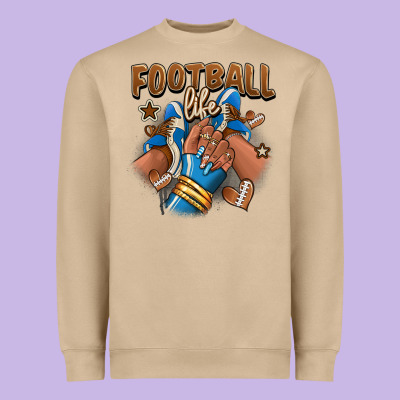 Heavyweight Sweatshirt Football life afro girl sneakers