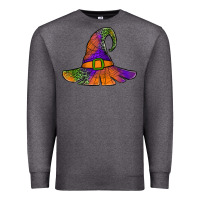 Charcoal Heather Spider Web Witch Hat Premium Sweatshirt - Jasminsmagicworld