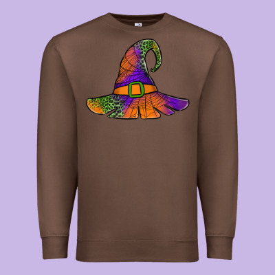 Spider Web Witch Hat Premium Sweatshirt Designed By Jasminsmagicworld