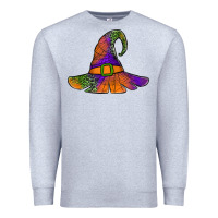 Heather Grey Spider Web Witch Hat Premium Sweatshirt - Jasminsmagicworld