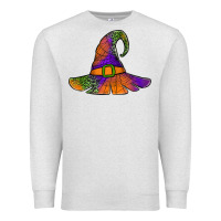 Oatmeal Heather Spider Web Witch Hat Premium Sweatshirt - Jasminsmagicworld