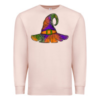 Pale Pink Spider Web Witch Hat Premium Sweatshirt - Jasminsmagicworld