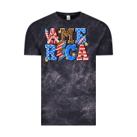 Cloud Black America with lightning bolt Vintage Tee - texasbilliewilder