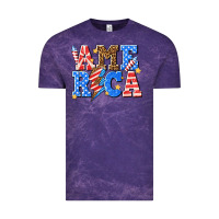 Cloud Purple America with lightning bolt Vintage Tee - texasbilliewilder