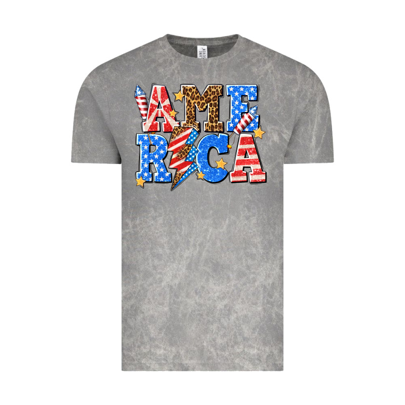 America With Lightning Bolt Vintage Tee by texasbilliewilder | Teevron