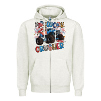 Oatmeal Heather firework crusher Zipper Hoodie - Artiststas