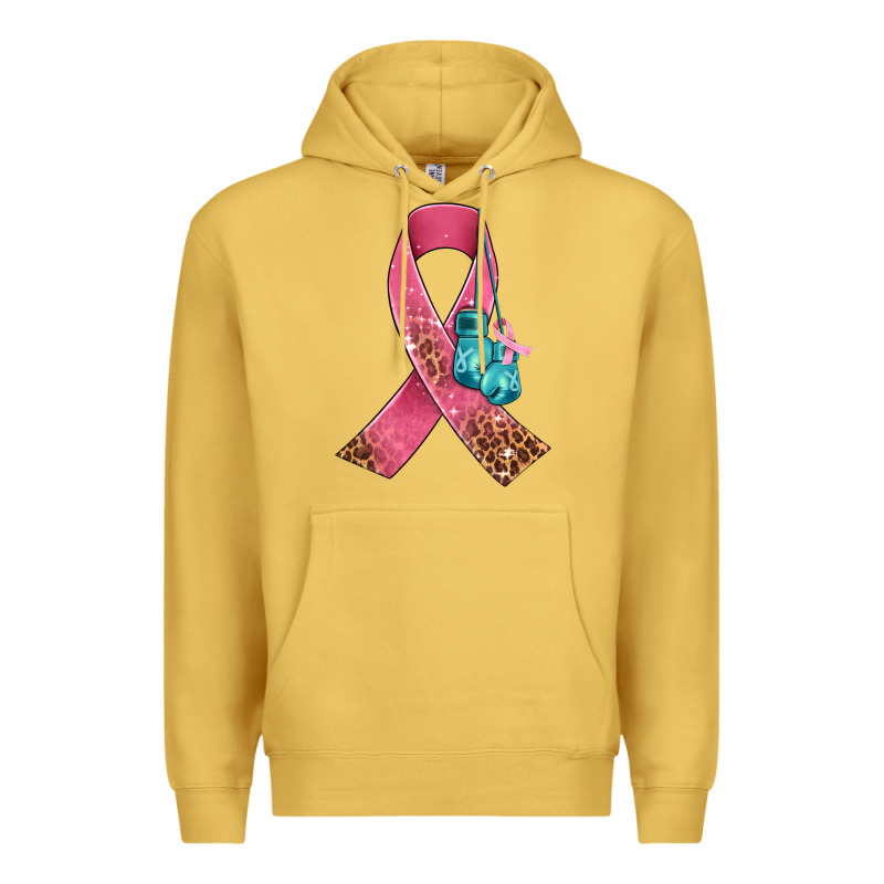 Cancer Ribbon And Boxing Gloves Premium Hoodie by AdoDesignShop | Teevron