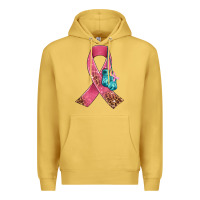 Antique Gold cancer ribbon and boxing gloves Premium Hoodie - AdoDesignShop