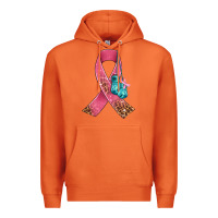 Carrot cancer ribbon and boxing gloves Premium Hoodie - AdoDesignShop