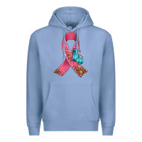 Colony Blue cancer ribbon and boxing gloves Premium Hoodie - AdoDesignShop