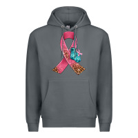 Rock cancer ribbon and boxing gloves Premium Hoodie - AdoDesignShop