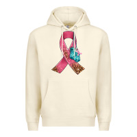 Sandshell cancer ribbon and boxing gloves Premium Hoodie - AdoDesignShop