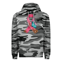 Slate Camo cancer ribbon and boxing gloves Premium Hoodie - AdoDesignShop