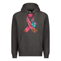 Smoke cancer ribbon and boxing gloves Premium Hoodie - AdoDesignShop