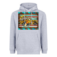 Heather Grey western truck farm animals serape leopard turquoise's Heavyweight Hoodie - BarkalooDesign