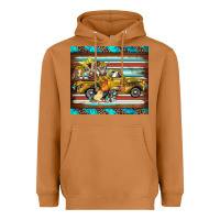 Meerkat western truck farm animals serape leopard turquoise's Heavyweight Hoodie - BarkalooDesign
