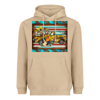 Mushroom western truck farm animals serape leopard turquoise's Heavyweight Hoodie - BarkalooDesign