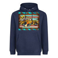 Western Truck Farm Animals Serape Leopard Turquoise's Heavyweight Hoodie | Teevron