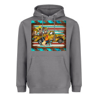 Storm western truck farm animals serape leopard turquoise's Heavyweight Hoodie - BarkalooDesign
