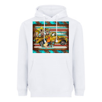 White western truck farm animals serape leopard turquoise's Heavyweight Hoodie - BarkalooDesign