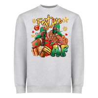 Heather Grey Festive af Christmas black girl sneakers Heavyweight Sweatshirt - RanaPortraitStore