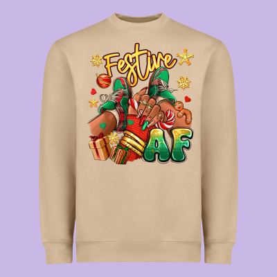 Heavyweight Sweatshirt Festive af Christmas black girl sneakers