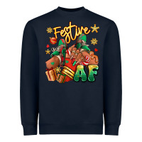 Navy Festive af Christmas black girl sneakers Heavyweight Sweatshirt - RanaPortraitStore