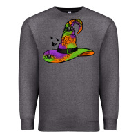 Charcoal Heather Witch Hat With Spiders Premium Sweatshirt - Jasminsmagicworld