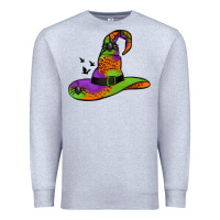 Heather Grey Witch Hat With Spiders Premium Sweatshirt - Jasminsmagicworld