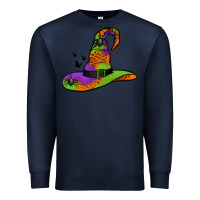 Navy Witch Hat With Spiders Premium Sweatshirt - Jasminsmagicworld