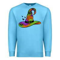 Ocean Blue Witch Hat With Spiders Premium Sweatshirt - Jasminsmagicworld