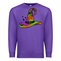 Purple Witch Hat With Spiders Premium Sweatshirt - Jasminsmagicworld