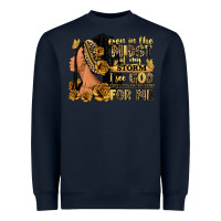 Navy Even in the midst of my storm afro woman Heavyweight Sweatshirt - RanaPortraitStore
