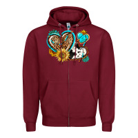 Burgundy western leopard pride  hearts Zipper Hoodie - AdoDesignShop