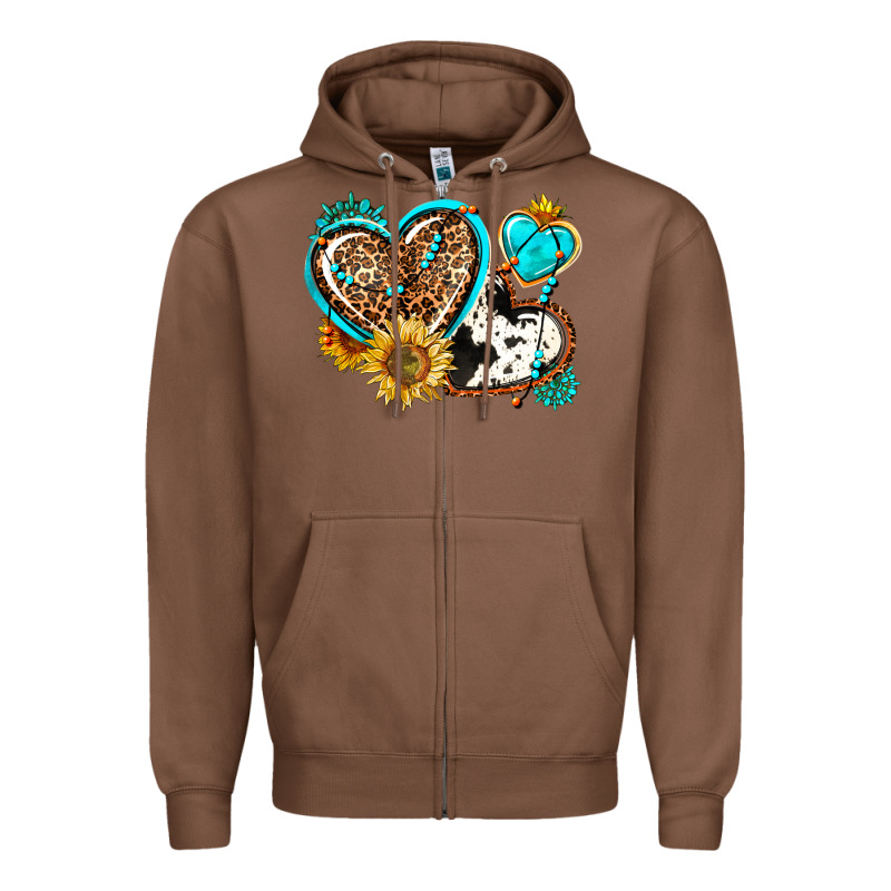Western Leopard Pride  Hearts Zipper Hoodie by AdoDesignShop | Teevron