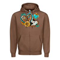 Chestnut western leopard pride  hearts Zipper Hoodie - AdoDesignShop
