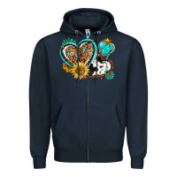 Navy western leopard pride  hearts Zipper Hoodie - AdoDesignShop