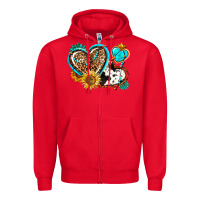 Red western leopard pride  hearts Zipper Hoodie - AdoDesignShop