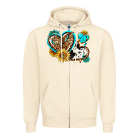 Sandshell western leopard pride  hearts Zipper Hoodie - AdoDesignShop