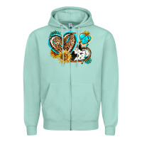 Seafoam western leopard pride  hearts Zipper Hoodie - AdoDesignShop