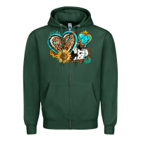 Sports Green western leopard pride  hearts Zipper Hoodie - AdoDesignShop