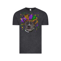 Vintage Black mardi gras pitbull Vintage Tee - RanaPortraitStore