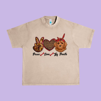 Peace Love Toy Poodle Urban Heavy Tee Designed By Ranaportraitstore